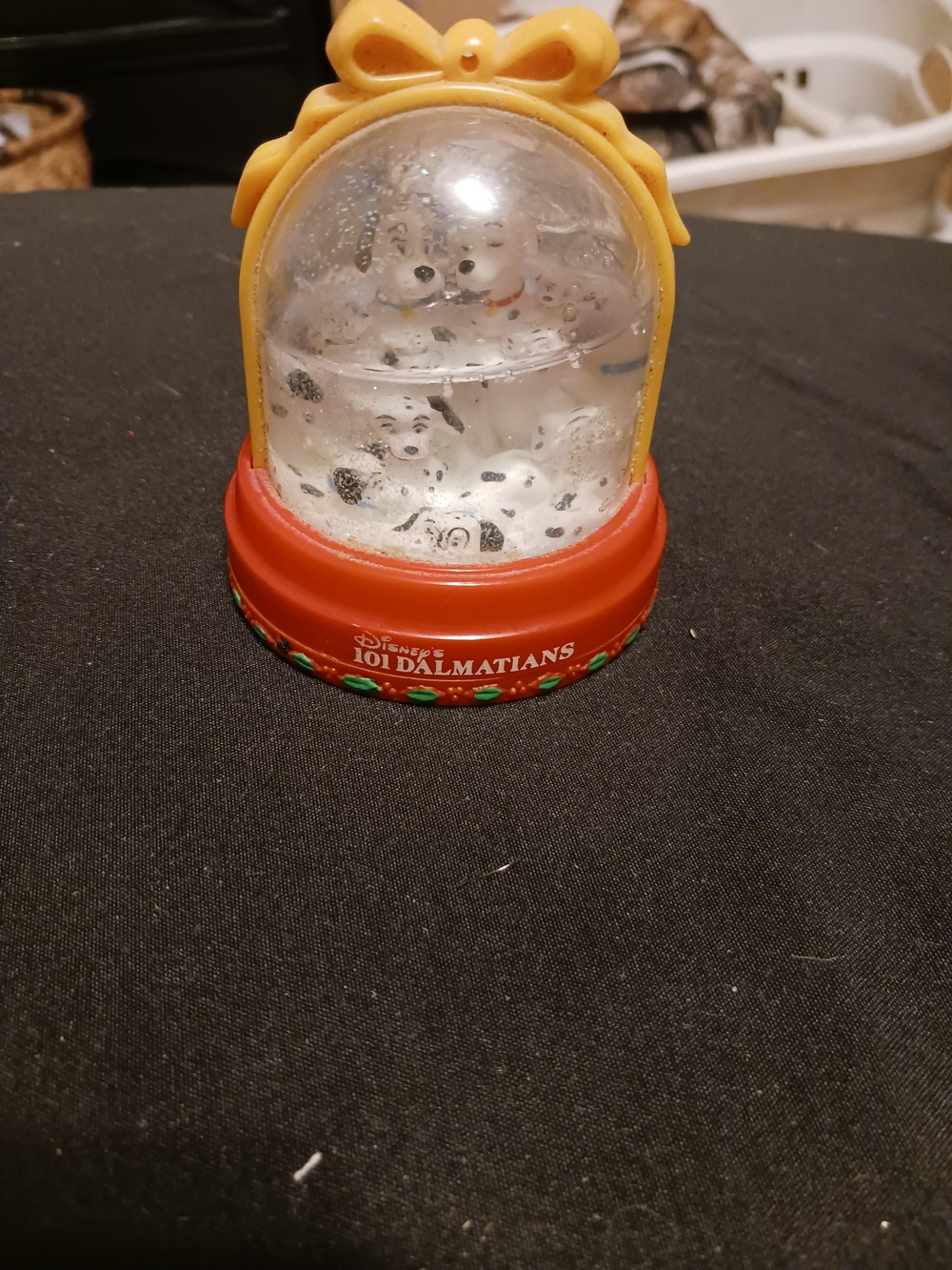 Disney 101 Dalmatians Yellow & Red Holiday Snow Globe